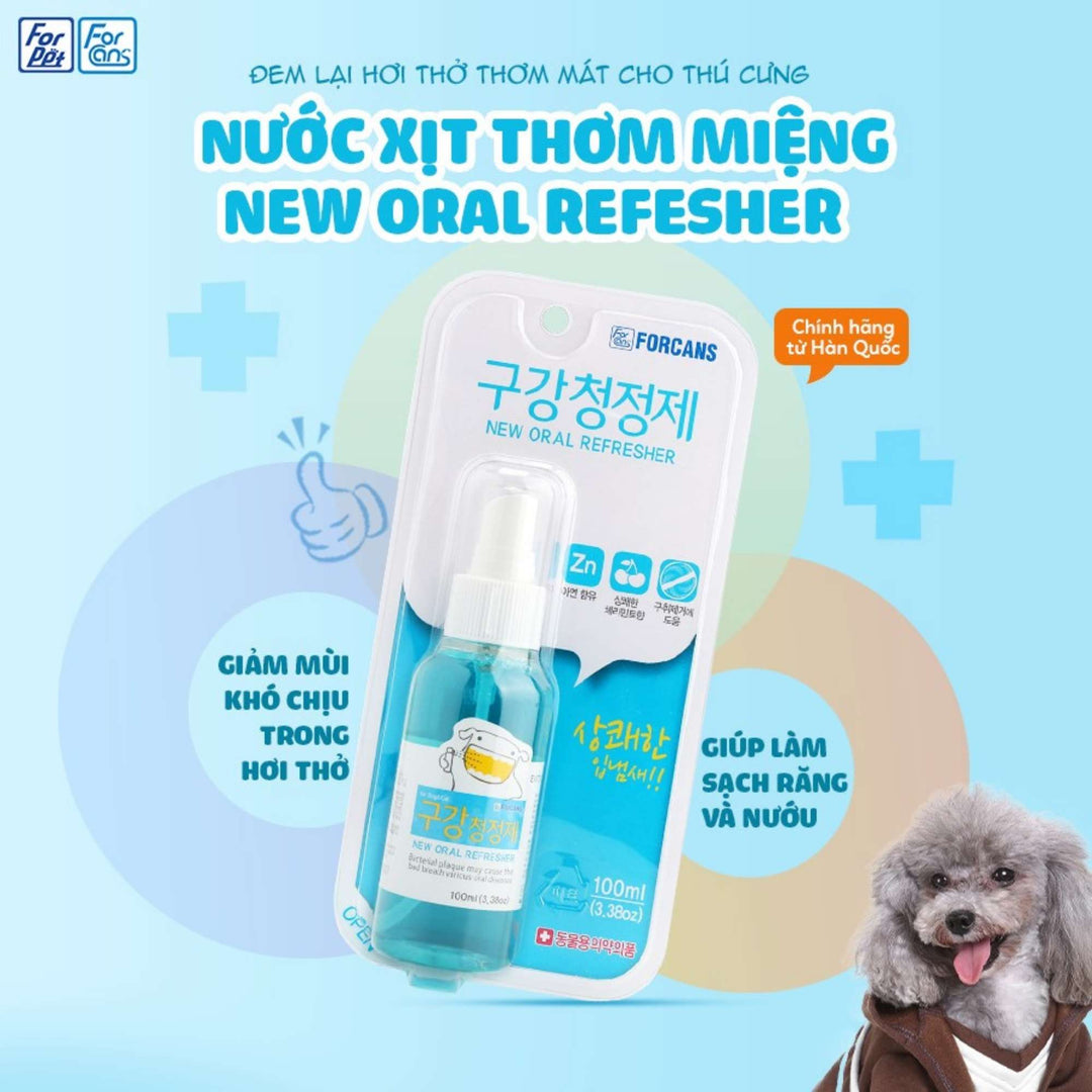 Kem Đánh Răng, Nước Xịt Thơm Miệng Forcans Cho Chó Mèo, 100ML