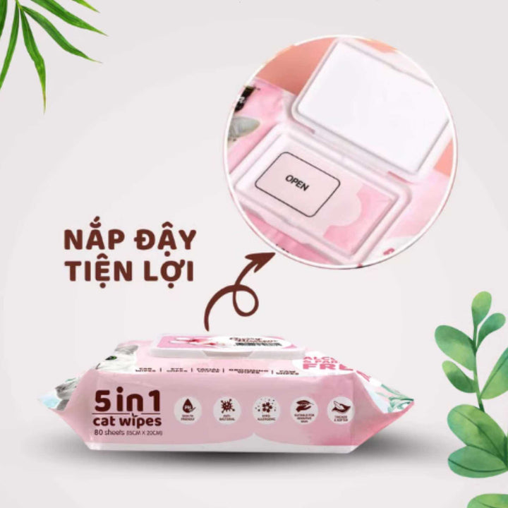 Khăn Ướt Kit Cat Kháng Khuẩn Cho Mèo, Gói 80 Tờ, Nhiều Hương