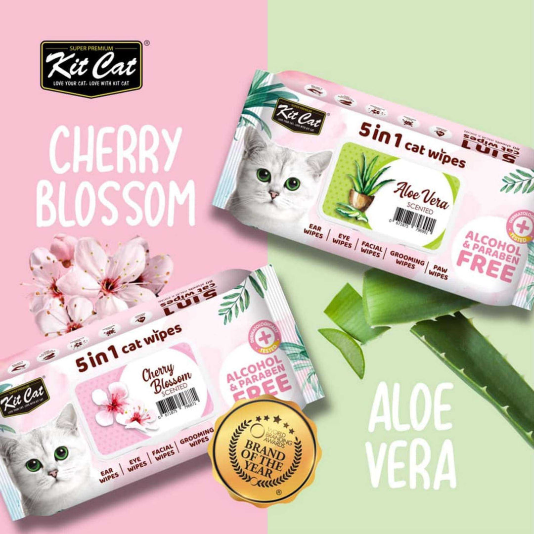 Khăn Ướt Kit Cat Kháng Khuẩn Cho Mèo, Gói 80 Tờ, Nhiều Hương