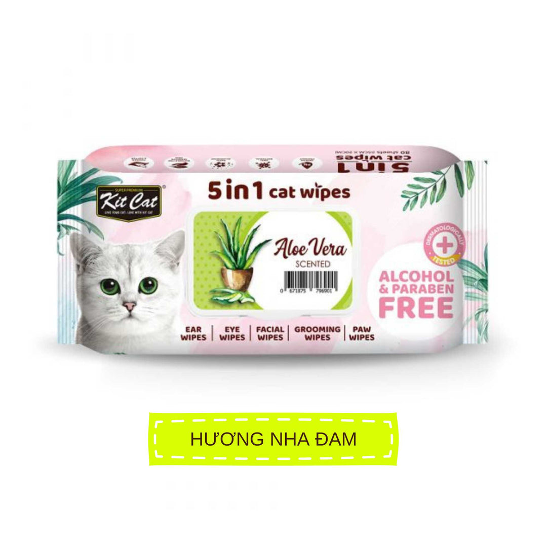 Khăn Ướt Kit Cat Kháng Khuẩn Cho Mèo, Gói 80 Tờ, Nhiều Hương