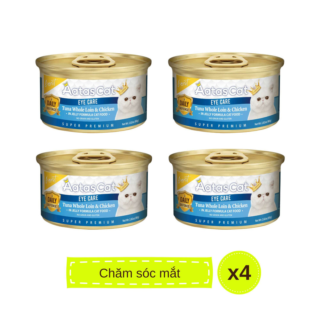 Pate Aatas Daily Defence, hỗ trợ chức năng cho mèo, lon 80g