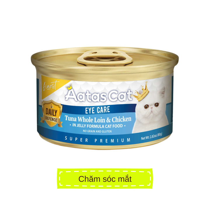 Pate Aatas Daily Defence, hỗ trợ chức năng cho mèo, lon 80g