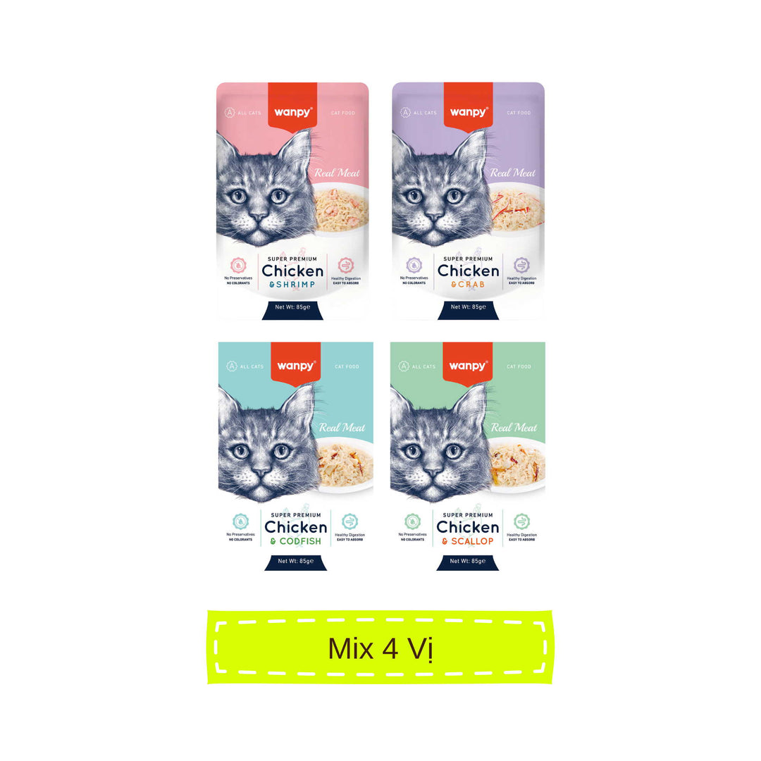 Pate Super Premium Wanpy Cho Mèo Gói 85G