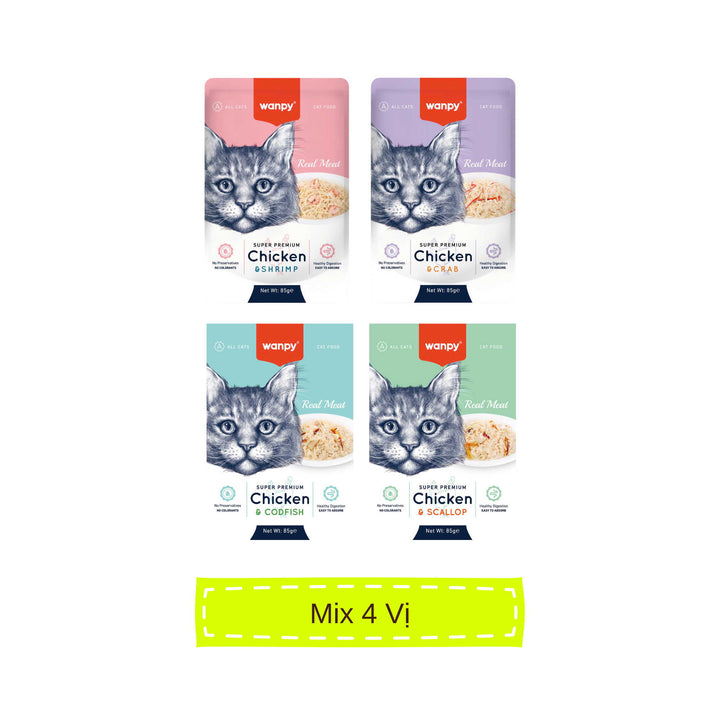 Pate Super Premium Wanpy Cho Mèo Gói 85G
