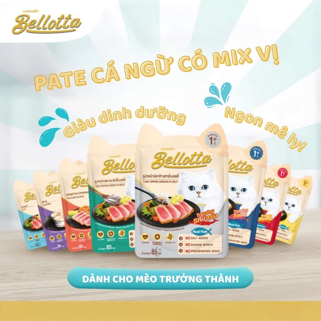 Pate Bellotta Cá Ngừ Mix Đầy Đủ Vị Cho Mèo Trưởng Thành, Gói 85g