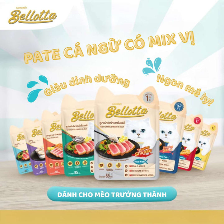Pate Bellotta Cá Ngừ Mix Đầy Đủ Vị Cho Mèo Trưởng Thành, Gói 85g