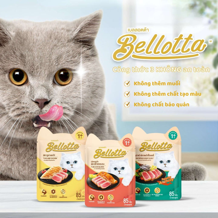 Pate Bellotta Cá Ngừ Mix Đầy Đủ Vị Cho Mèo Trưởng Thành, Gói 85g