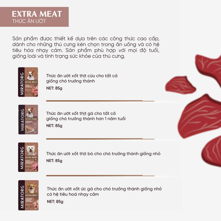 Pate Miratorg Cho Chó Trưởng Thành, Gói 85g, Nhiều Vị