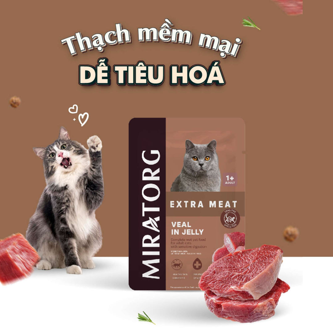 Pate Miratorg Cho Mèo Con, Mèo Trưởng Thành, Mèo Triệt Sản, Gói 80g