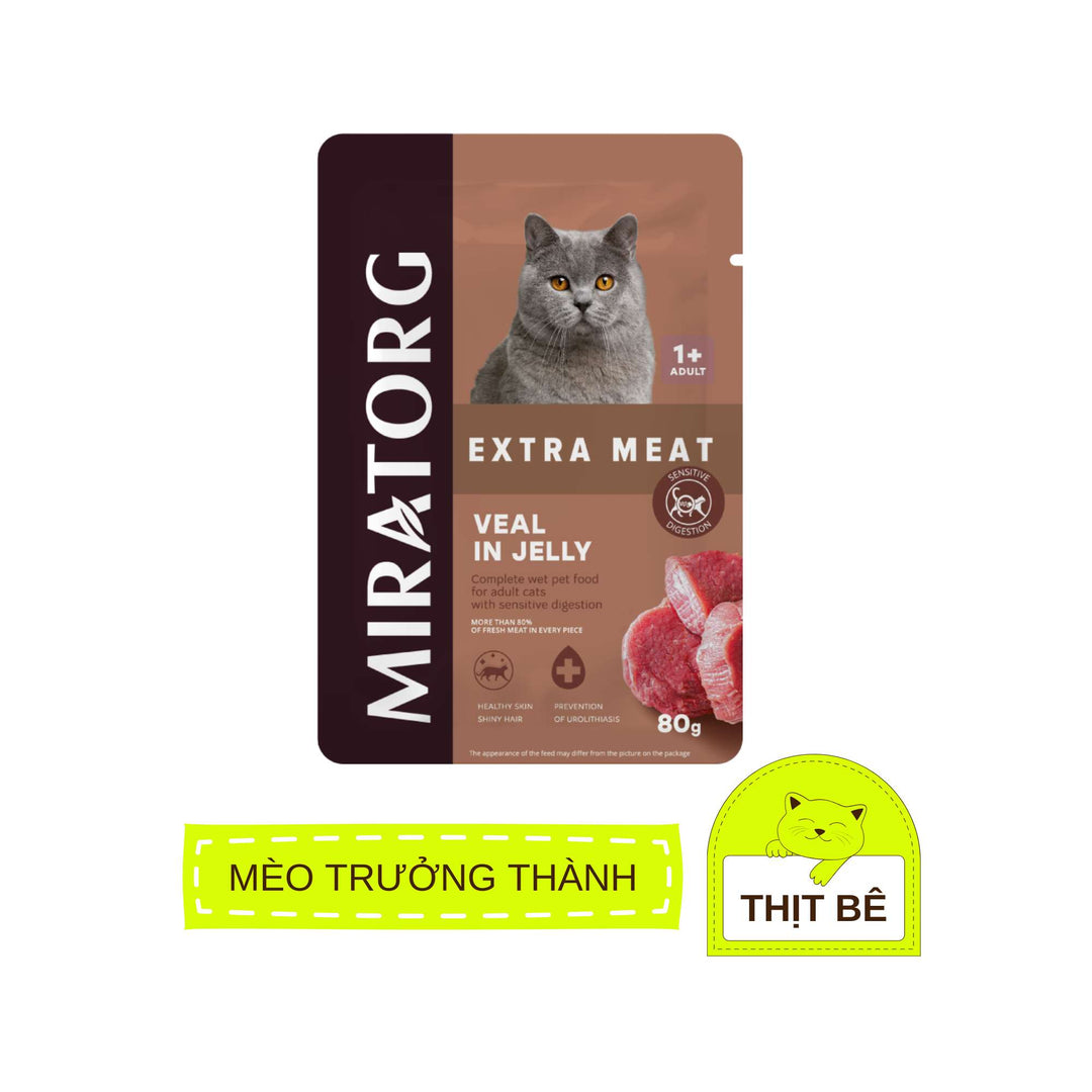 Pate Miratorg Cho Mèo Con, Mèo Trưởng Thành, Mèo Triệt Sản, Gói 80g