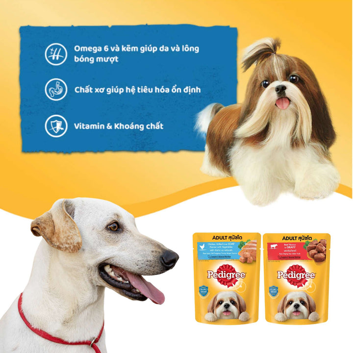 Pate Pedigree Cho Chó Trưởng Thành, Gói 80g, Nhiều Vị