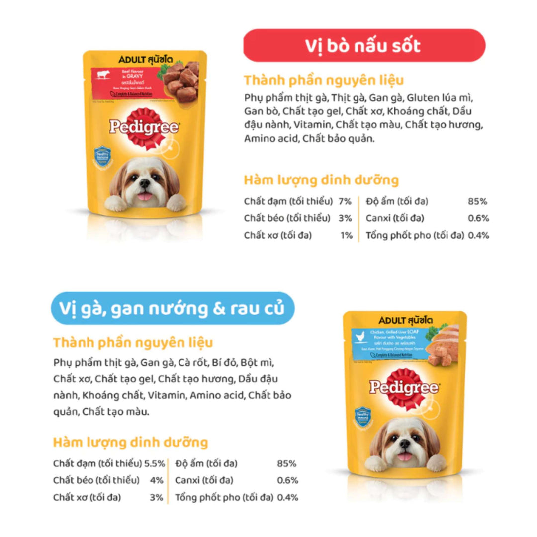 Pate Pedigree Cho Chó Trưởng Thành, Gói 80g, Nhiều Vị