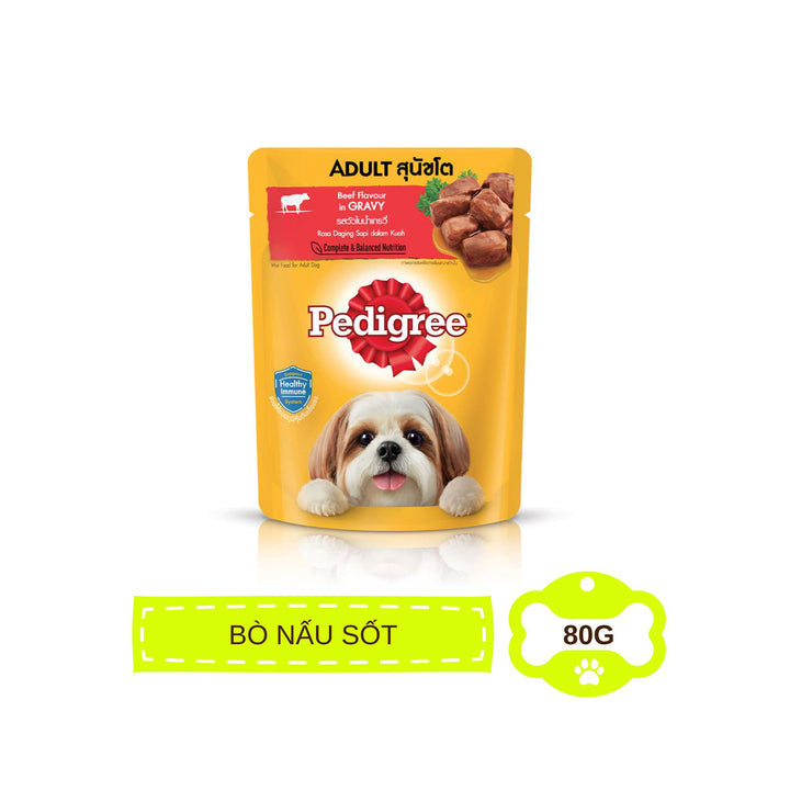 Pate Pedigree Cho Chó Trưởng Thành, Gói 80g, Nhiều Vị