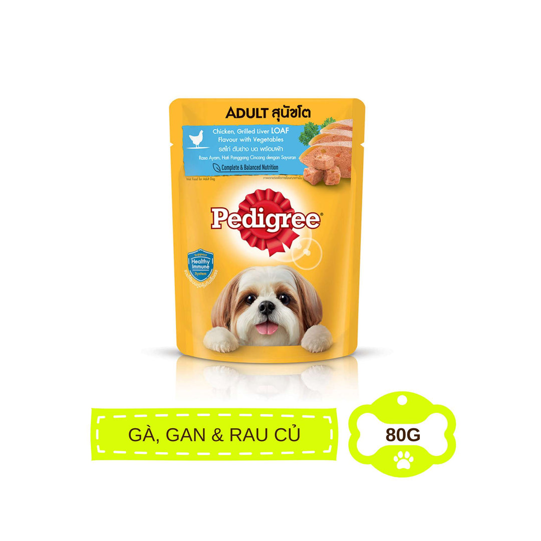 Pate Pedigree Cho Chó Trưởng Thành, Gói 80g, Nhiều Vị