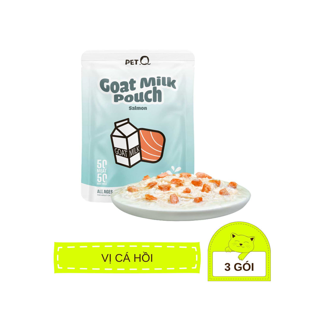 Pate Sữa Dê PetQ Cho Mèo Mọi Lứa Tuổi, Nhiều Vị, 70g