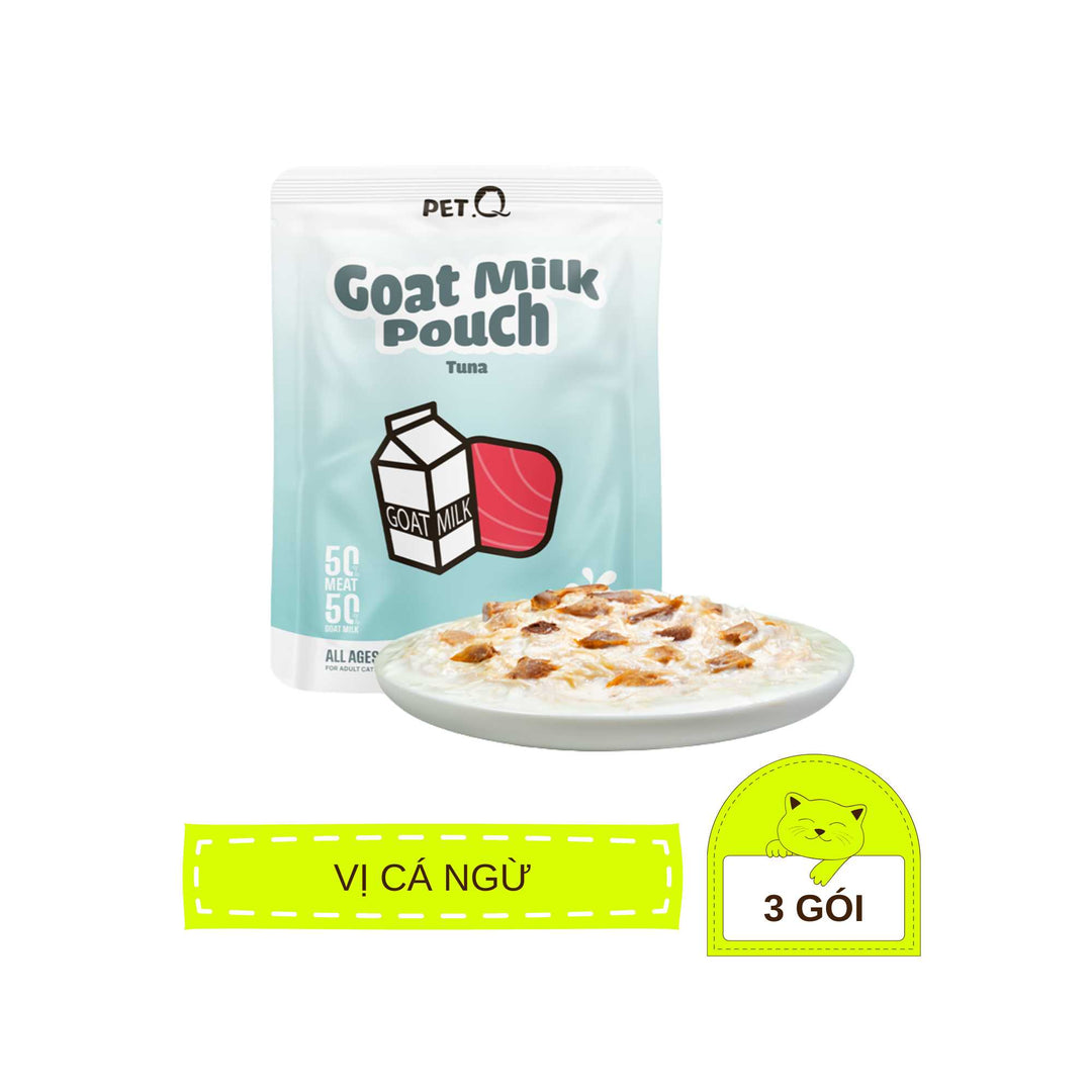 Pate Sữa Dê PetQ Cho Mèo Mọi Lứa Tuổi, Nhiều Vị, 70g