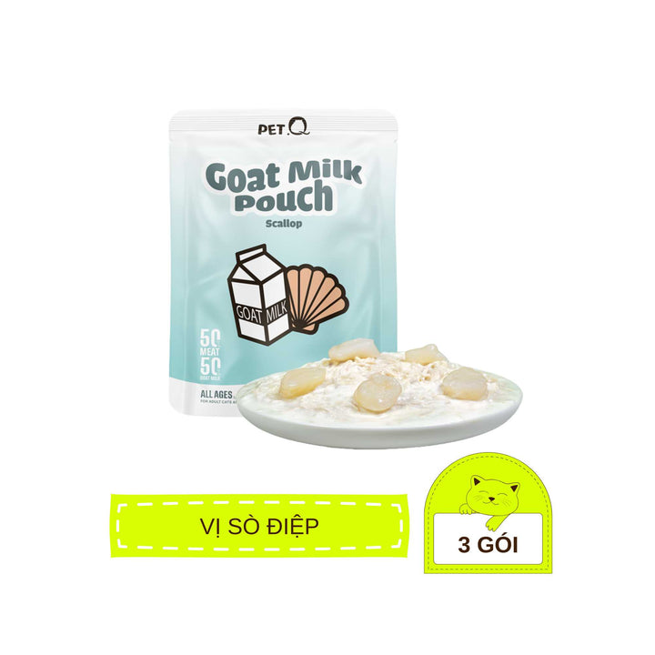 Pate Sữa Dê PetQ Cho Mèo Mọi Lứa Tuổi, Nhiều Vị, 70g