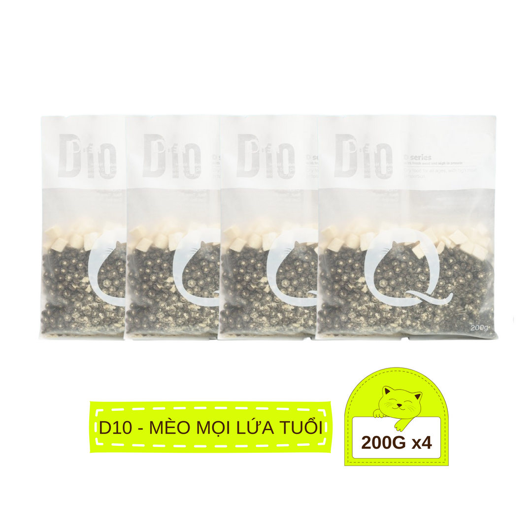 Thức Ăn Hạt Macaron D10, D5 PetQ Cho Mèo 200g