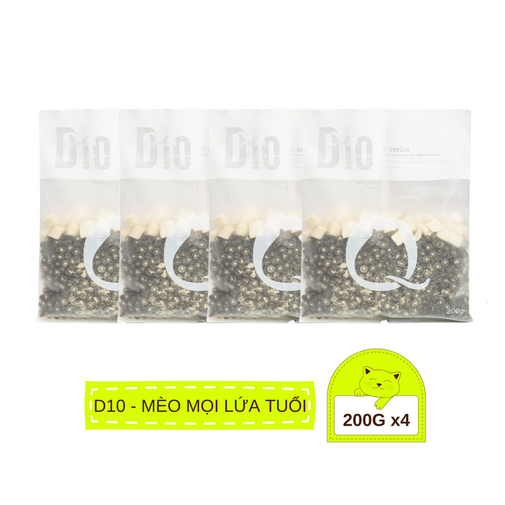 Thức Ăn Hạt Macaron D10, D5 PetQ Cho Mèo 200g
