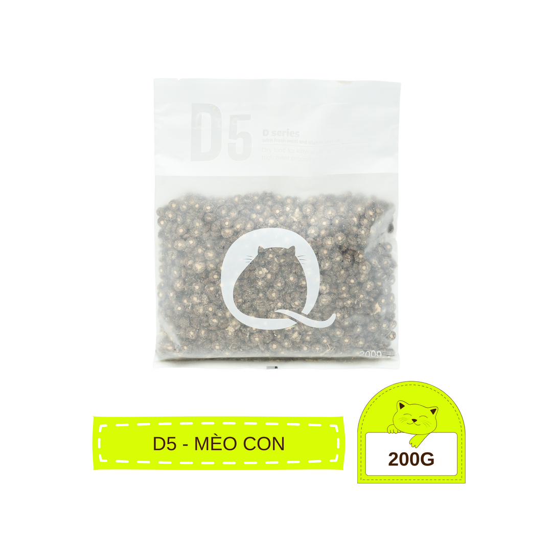 Thức Ăn Hạt Macaron D10, D5 PetQ Cho Mèo 200g