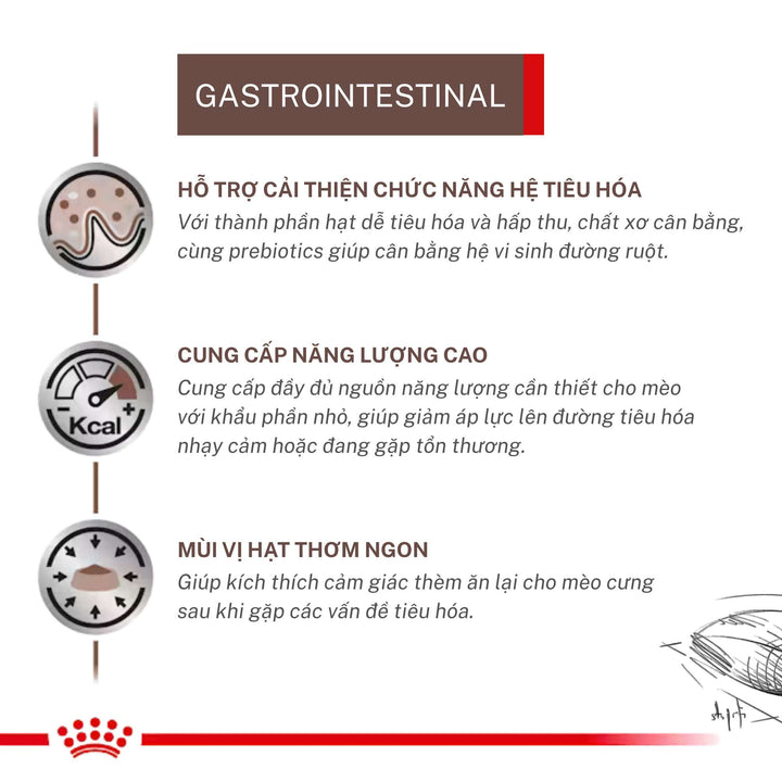 Hạt Royal Canin Gastrointestinal Hỗ Trợ Tiêu Hóa Cho Mèo Con & Mèo Trưởng Thành, Túi 2Kg