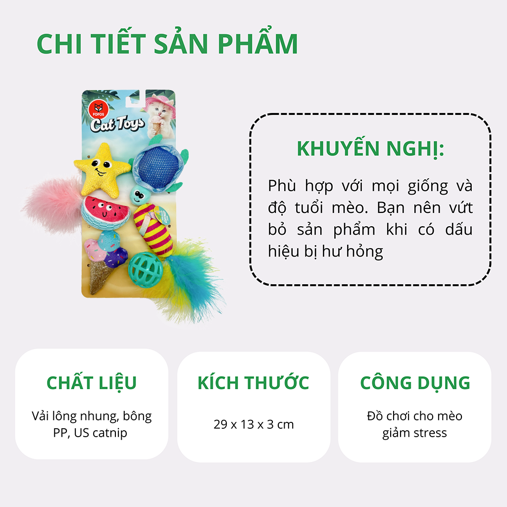Đồ Chơi Fofos Mèo Chủ Đề Sinh Nhật & Mùa Hè