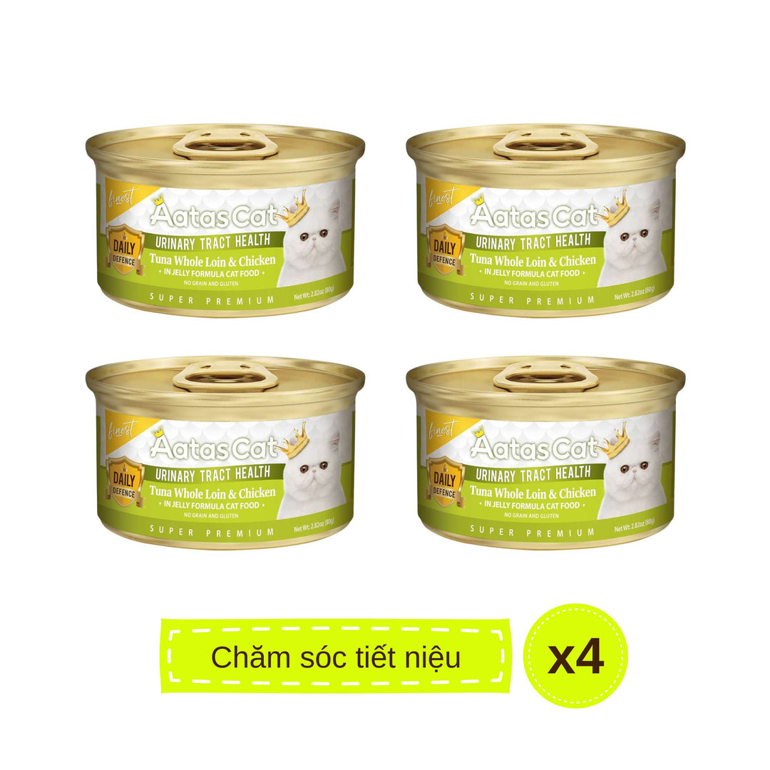 Pate Aatas Daily Defence, hỗ trợ chức năng cho mèo, lon 80g