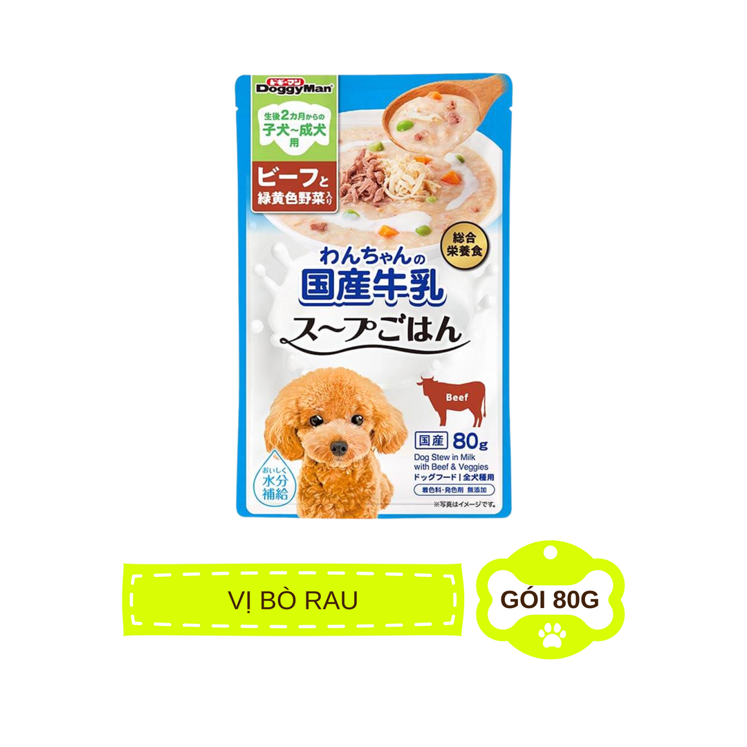 Pate Sữa Bò DoggyMan Cho Chó, Ít Béo, Không Lactose, Gói 80g