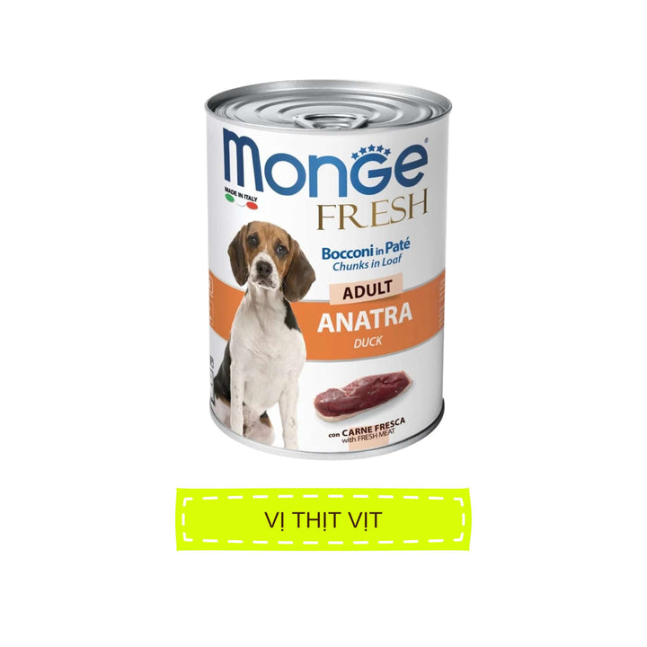 Pate Monge Cho Chó Trưởng Thành Nhiều Vị , Lon 400g