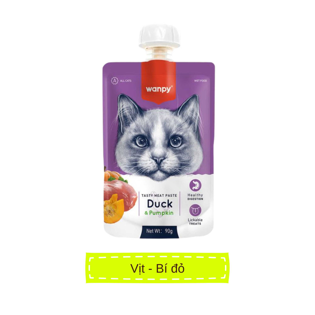 Súp Thưởng Nắp Vặn Wanpy Mèo Mọi Lứa Tuổi 90G