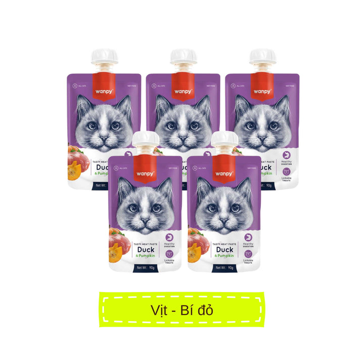 Súp Thưởng Nắp Vặn Wanpy Mèo Mọi Lứa Tuổi 90G