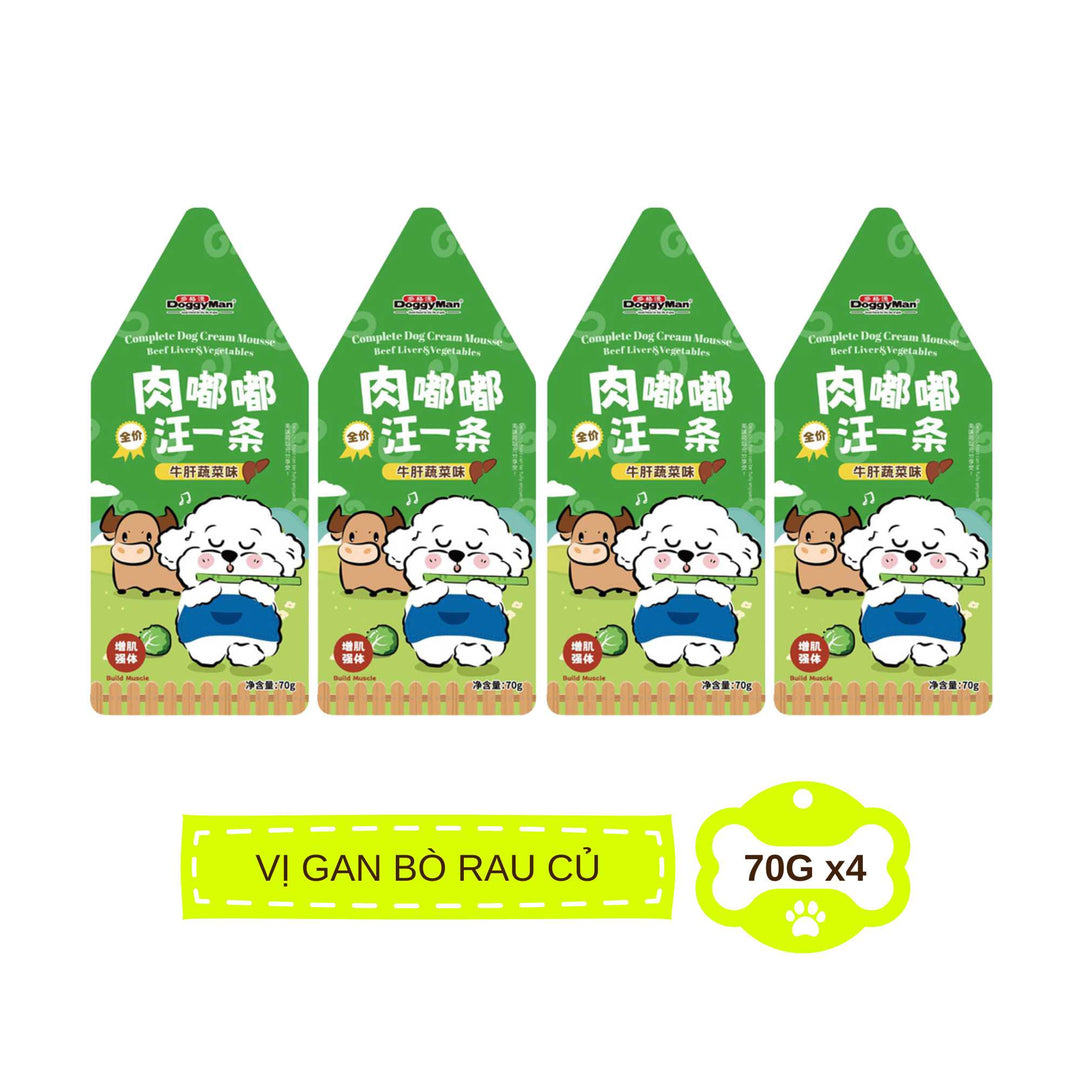 Pate Sốt Kem DoggyMan Cho Chó, Gói 70g, Có Mix Vị
