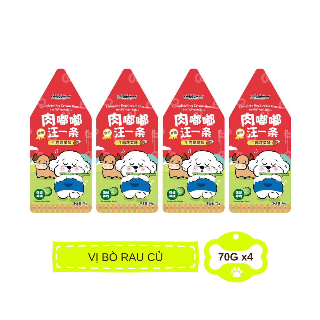 Pate Sốt Kem DoggyMan Cho Chó, Gói 70g, Có Mix Vị