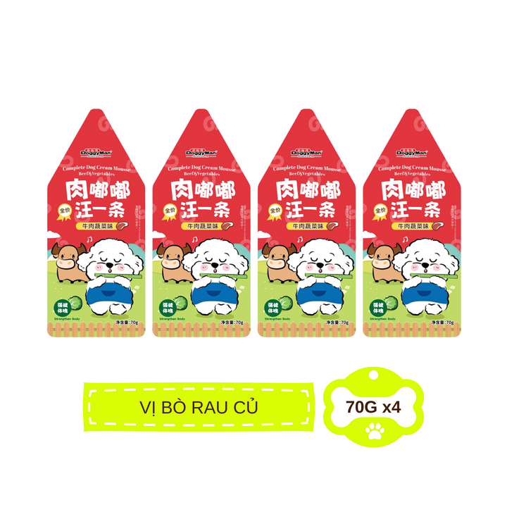 Pate Sốt Kem DoggyMan Cho Chó, Gói 70g, Có Mix Vị