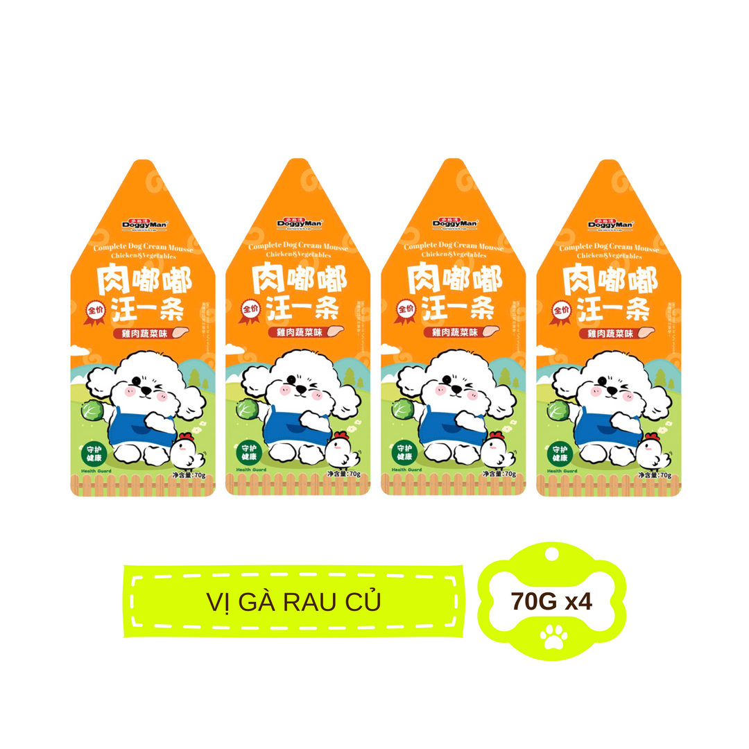 Pate Sốt Kem DoggyMan Cho Chó, Gói 70g, Có Mix Vị