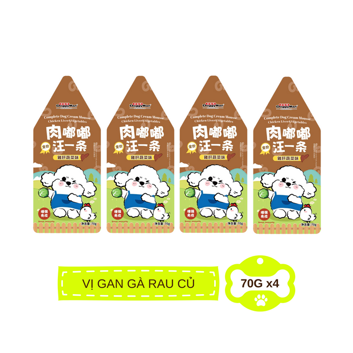 Pate Sốt Kem DoggyMan Cho Chó, Gói 70g, Có Mix Vị