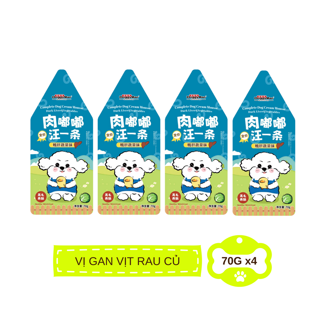 Pate Sốt Kem DoggyMan Cho Chó, Gói 70g, Có Mix Vị
