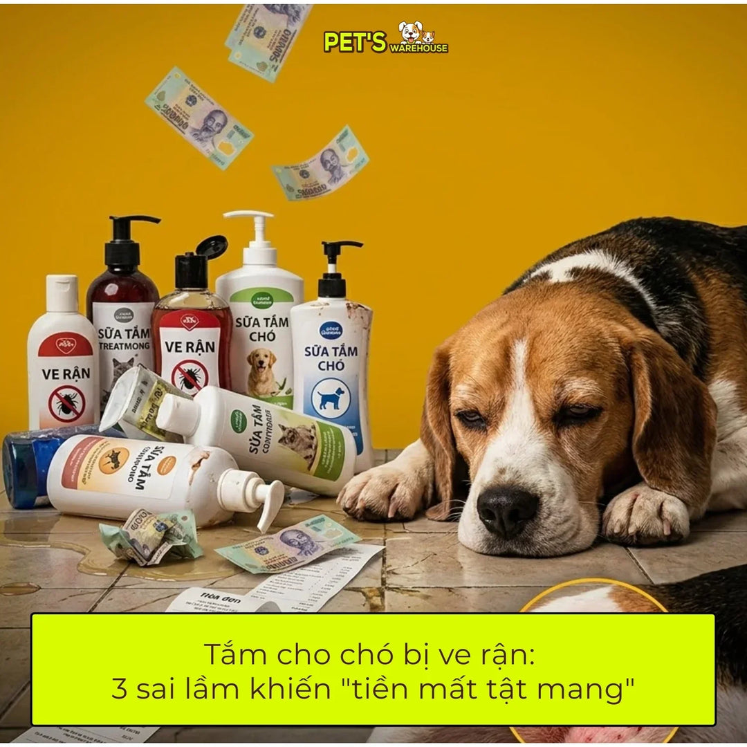 Tắm cho chó bị ve rận: 3 sai lầm khiến "tiền mất tật mang"