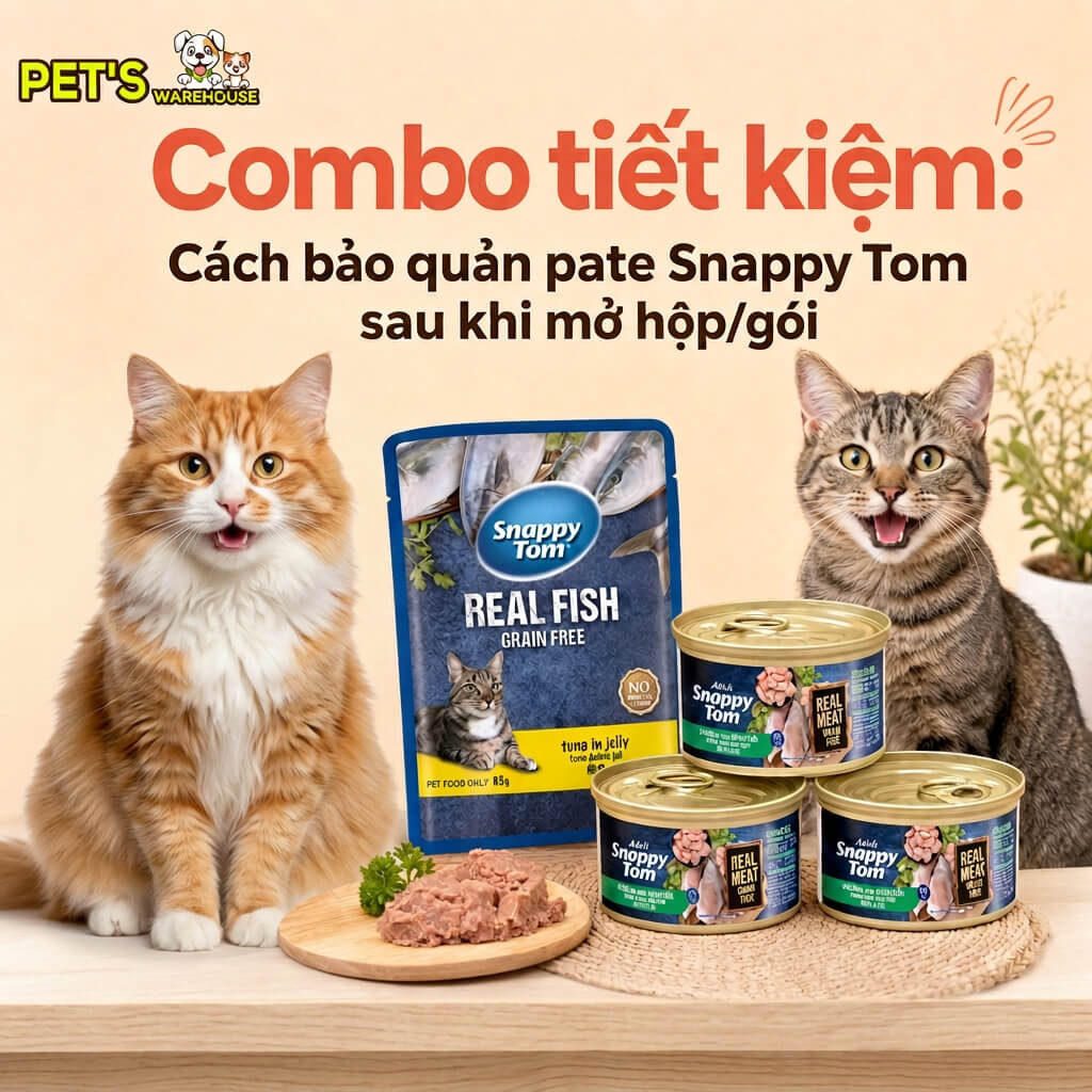 Combo tiết kiệm: Cách bảo quản pate Snappy Tom sau khi mở hộp/gói