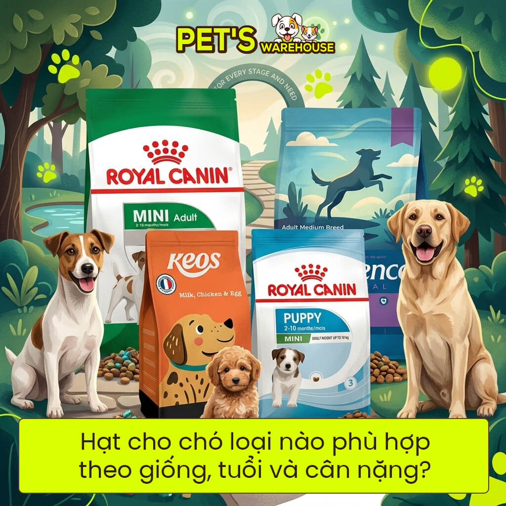 Hạt cho chó loại nào phù hợp theo giống, tuổi và cân nặng?