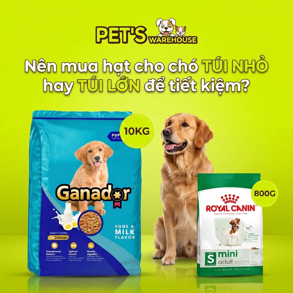 Nên mua hạt cho chó túi nhỏ hay túi lớn để tiết kiệm?