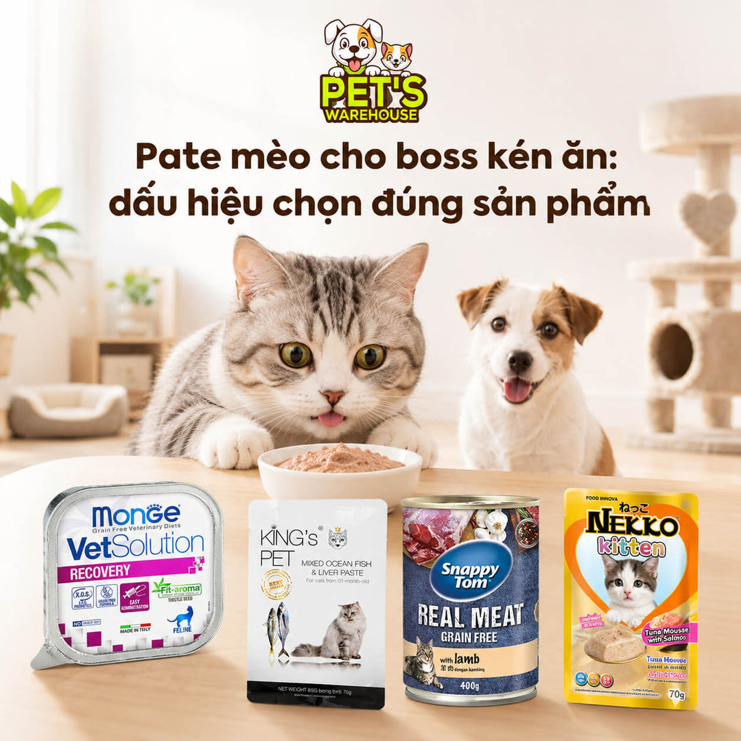 Pate mèo cho boss kén ăn: dấu hiệu chọn đúng sản phẩm