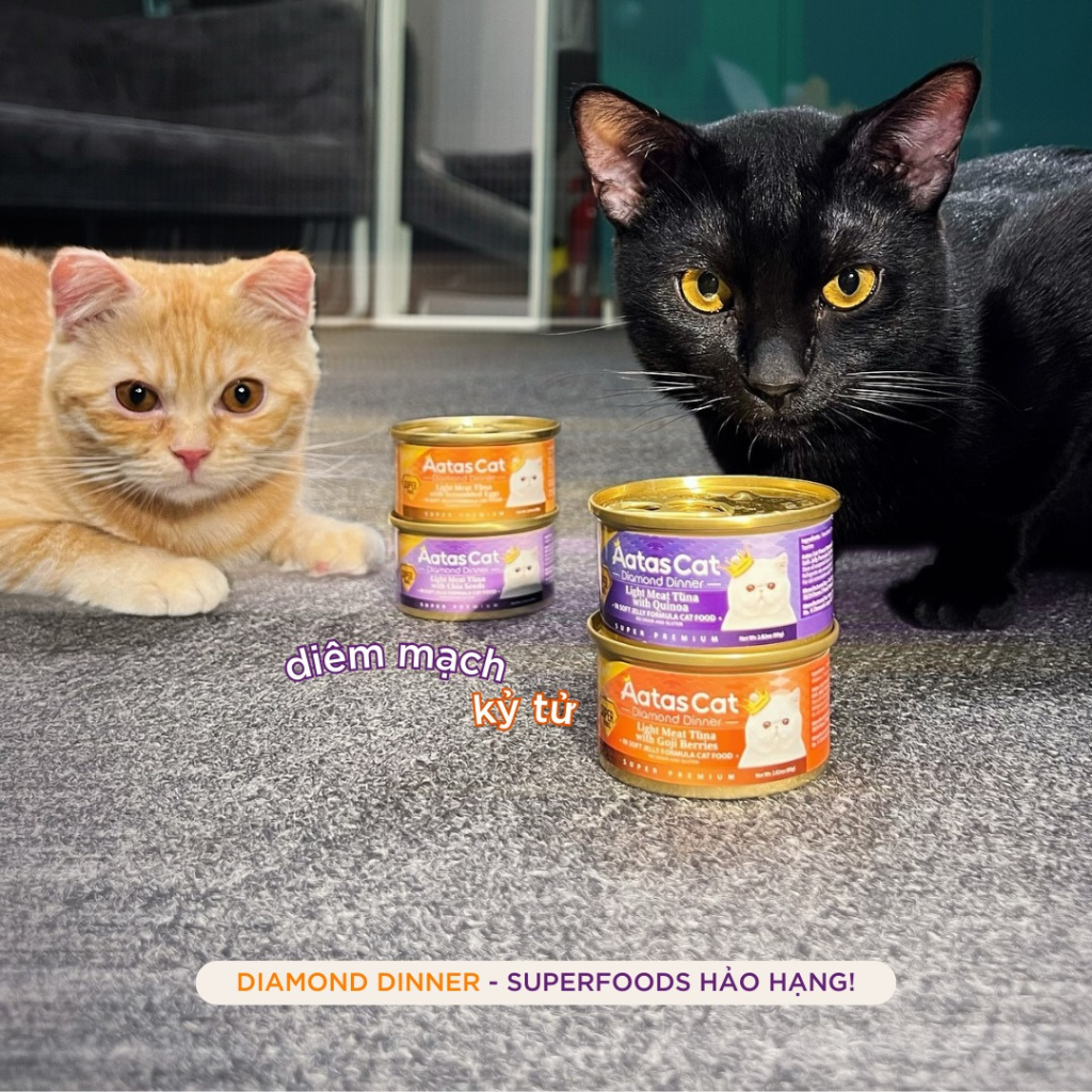 Pate Aatas Diamond Cao Cấp Mèo Mọi Lứa Tuổi Lon 80G