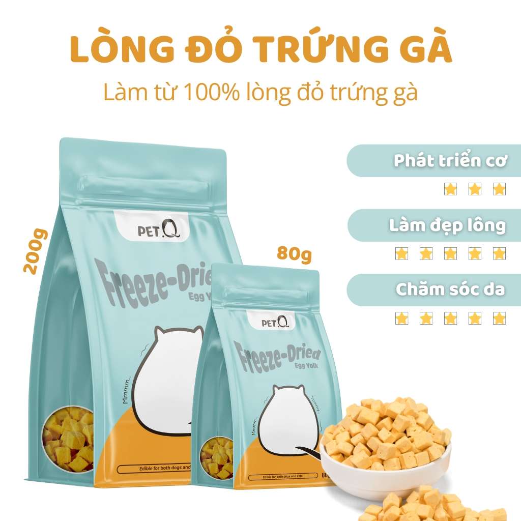 Snack Đông Khô Cho Chó Mèo PetQ, 200g