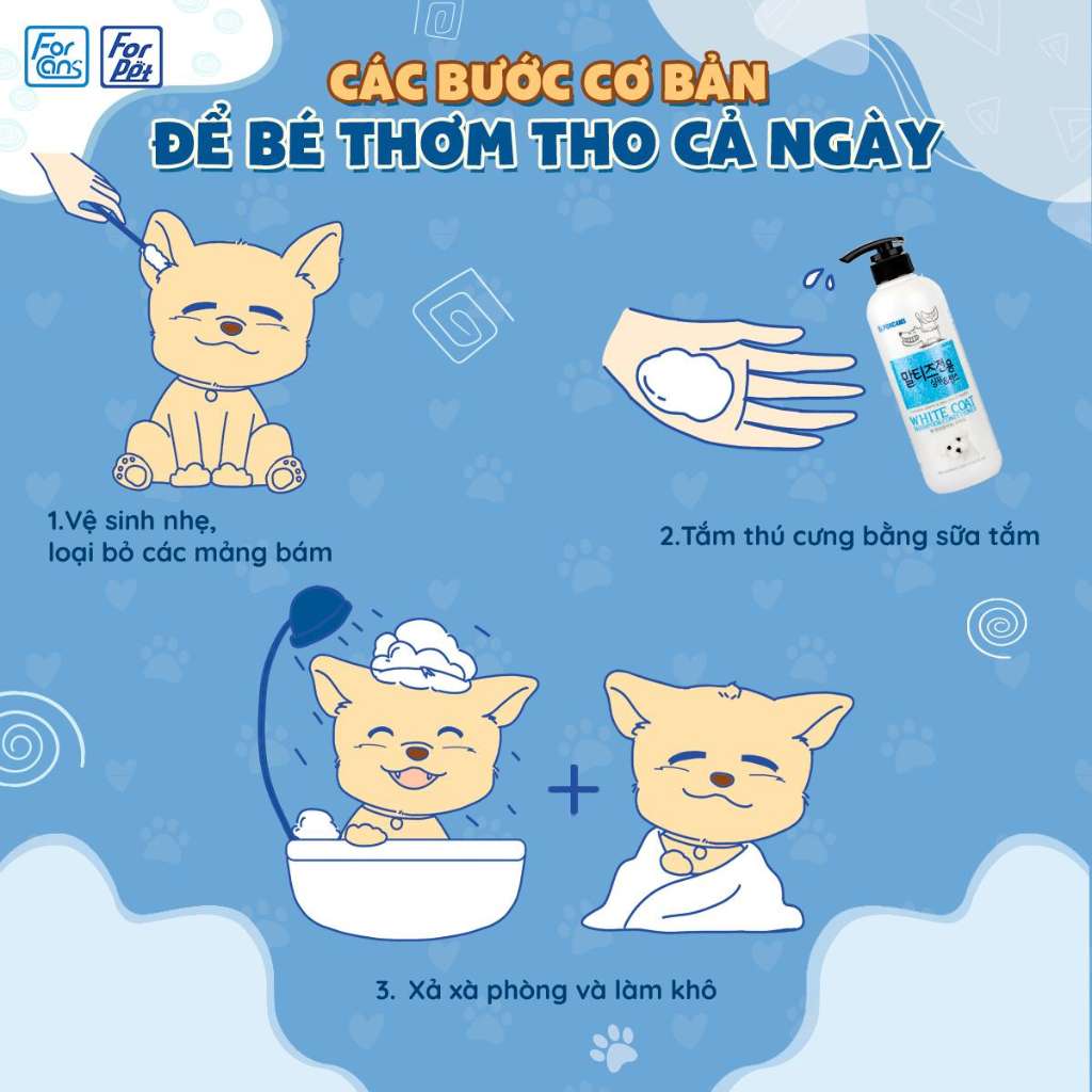[550ML - 1L] Sữa Tắm Forcans Hàn Quốc Chó Mèo