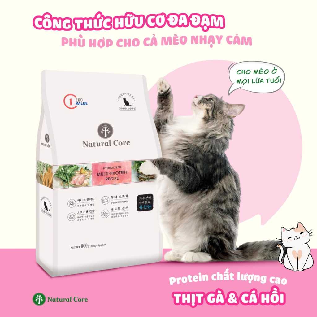 [5KG] Hạt Hữu Cơ Natural Core Mèo Mọi Lứa Tuổi | Pet's Warehouse
