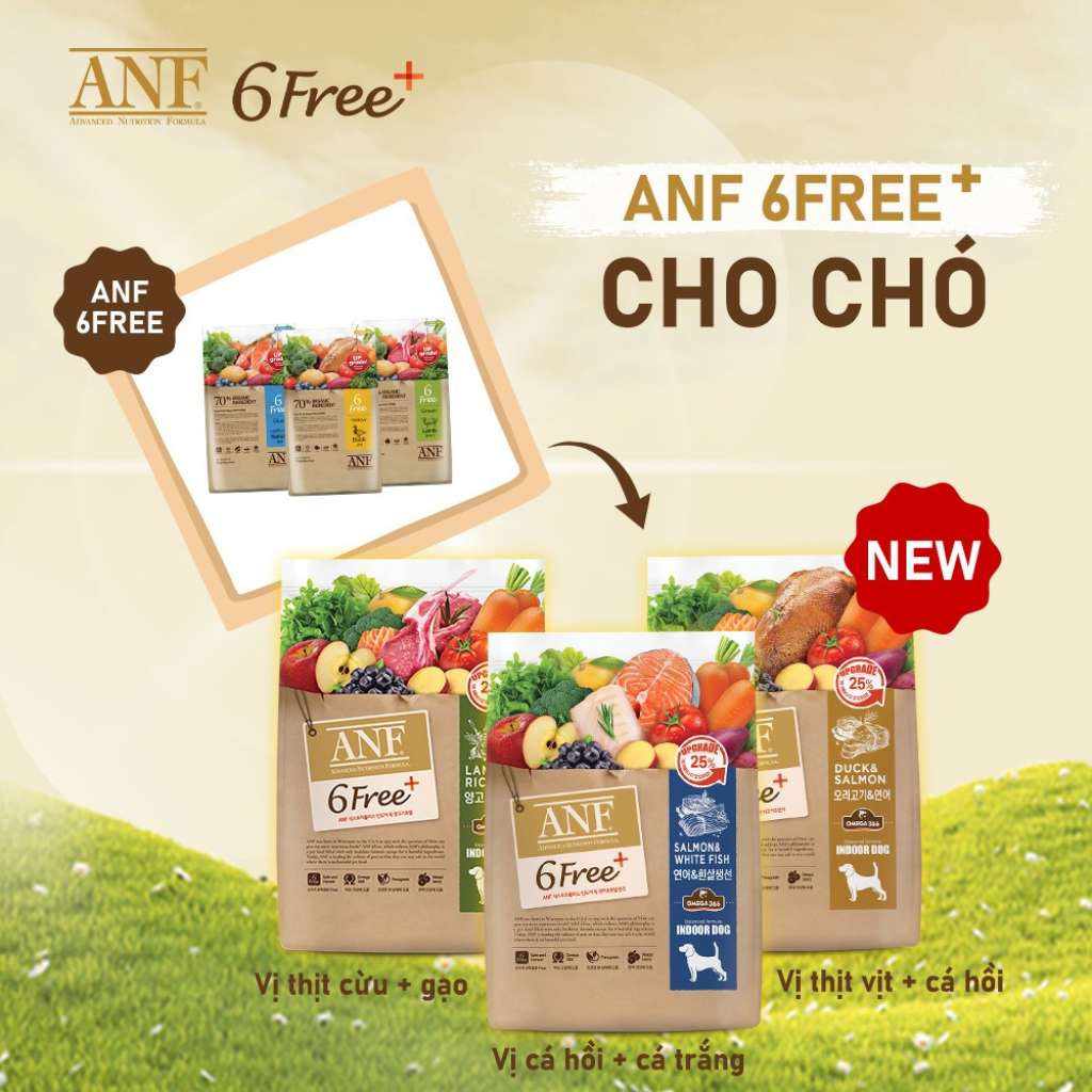 [1.6KG - 5.6KG] Hạt Anf 6Free+ Cao Cấp Chó Mọi Lứa Tuổi