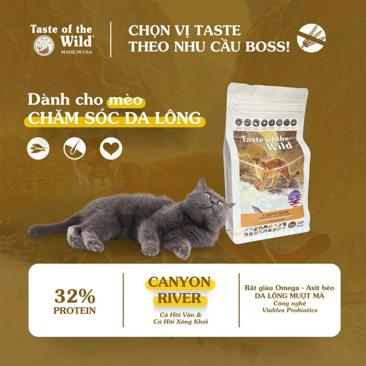 [500G] Hạt Cho Mèo Taste of the Wild Các Loại, Chọn Vị Theo Nhu Cầu Boss