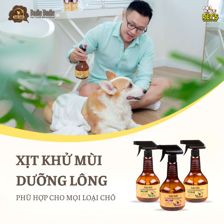 Xịt Khử Mùi Dưỡng Lông Chó Budle'Budle, 530ML
