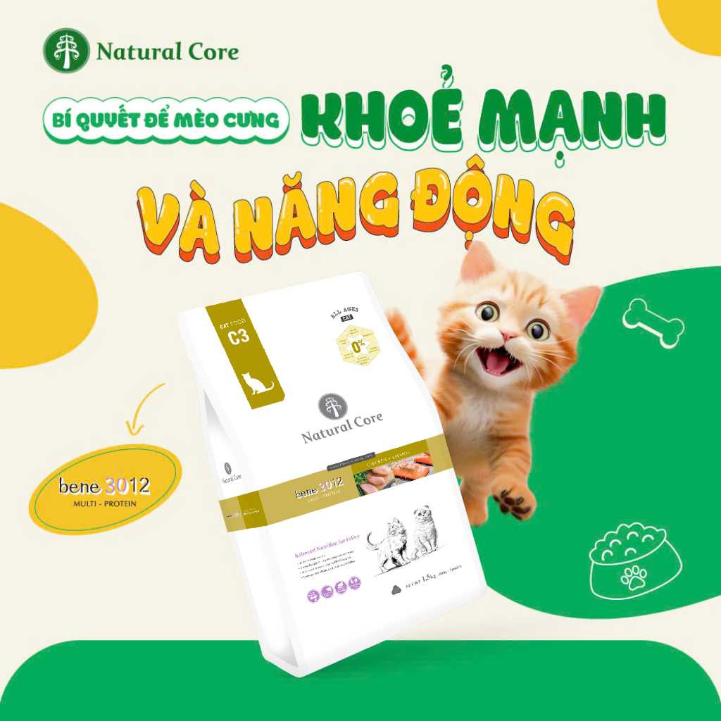 [1.5KG] Hạt Hữu Cơ Natural Core Mèo Trưởng Thành | Pet's Warehouse